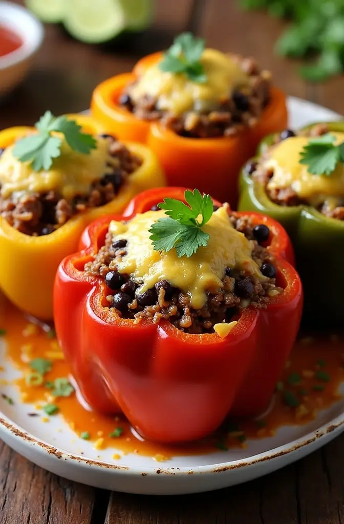 Barbacoa Stuffed Bell Peppers