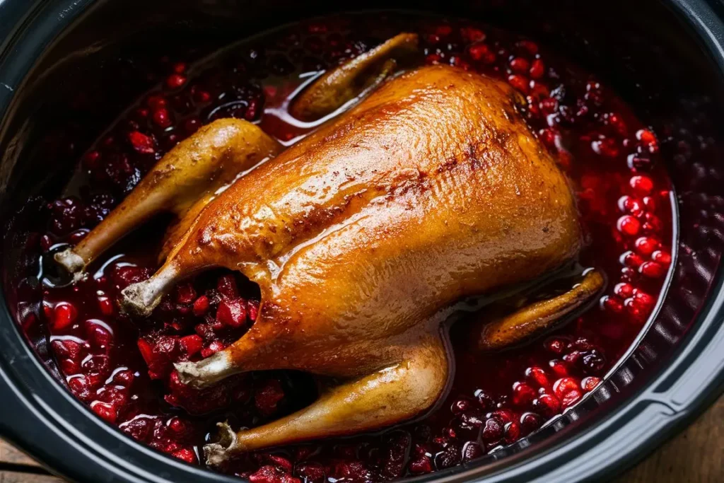 Crock Pot Duck with Cranberry Sauce