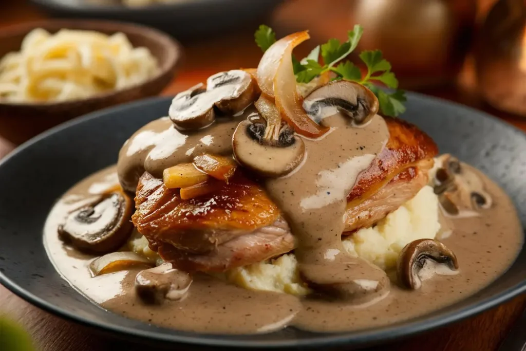 Duck with Mushroom Gravy