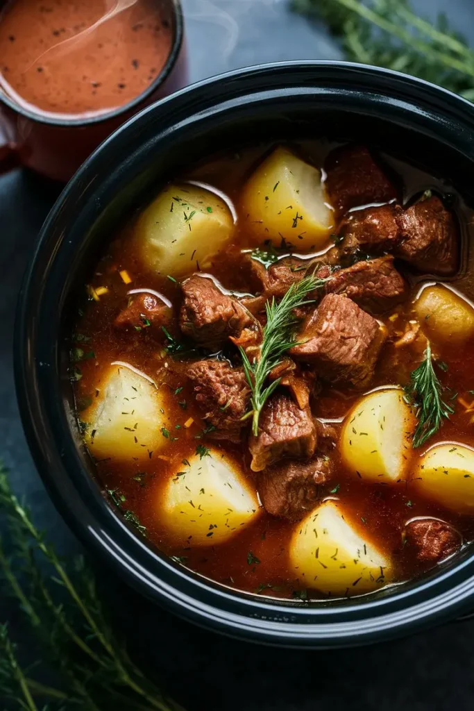 Crockpot Beef and Potato Dump Stew