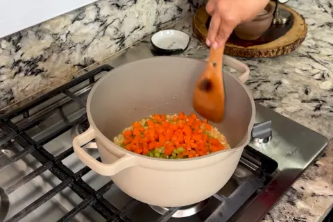 Cook the vegetables