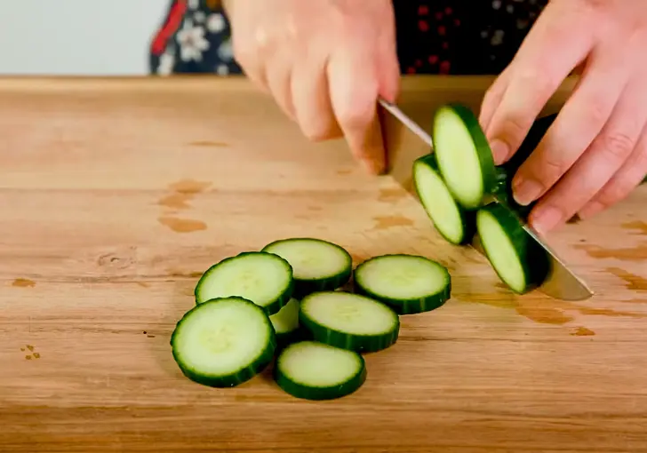 Slice the cucumber