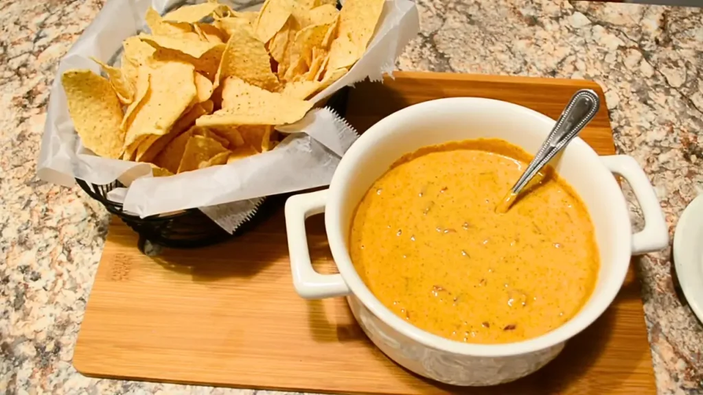 Serving Crockpot Velveeta Cheese Dip
