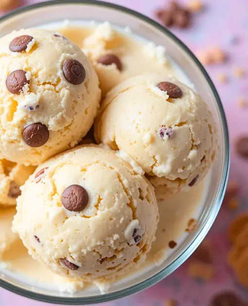 Side view of Ninja Creami Cookie Dough Ice Cream