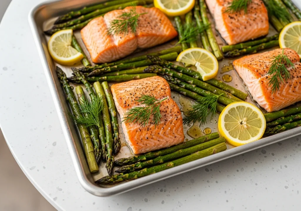 Easy Sheet Pan Salmon Asparagus