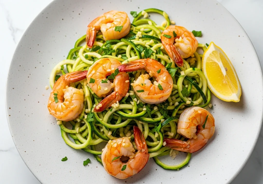 Garlic Shrimp with Zucchini Noodles