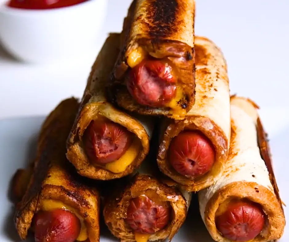 Simple Hot Dog Roll Ups with Cheese