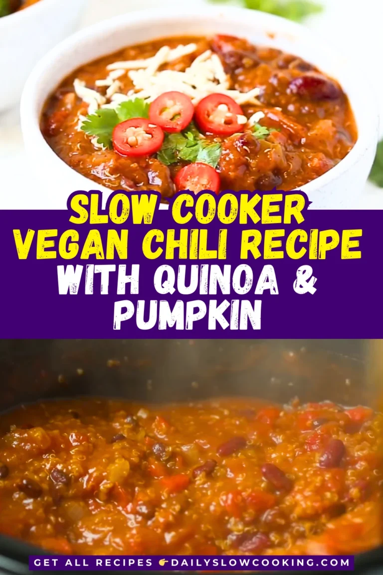 Slow Cooker Vegan Chili Recipe with Quinoa & Pumpkin