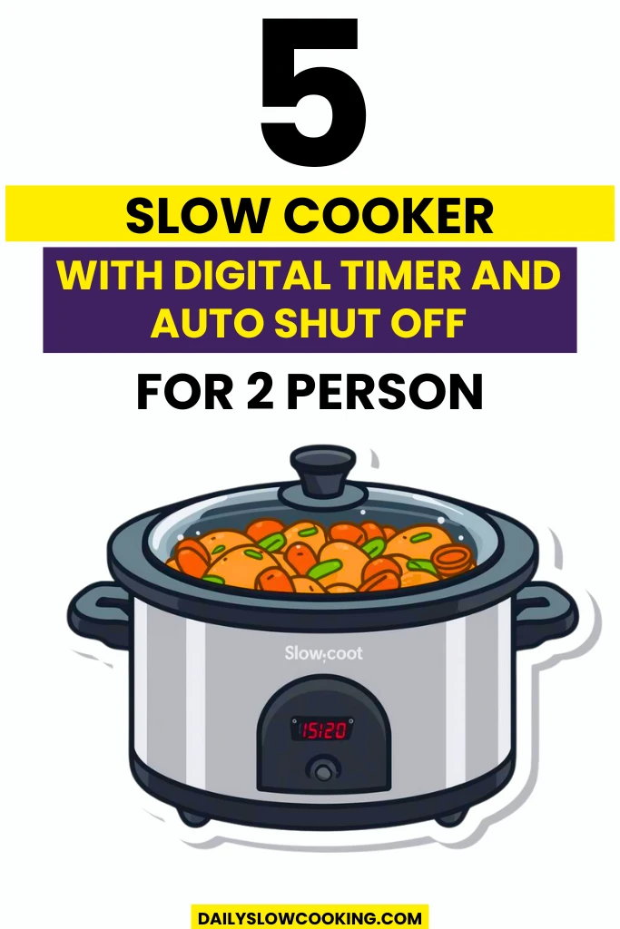 Slow Cooker with Digital Timer and Auto Shut Off for 2 Person
