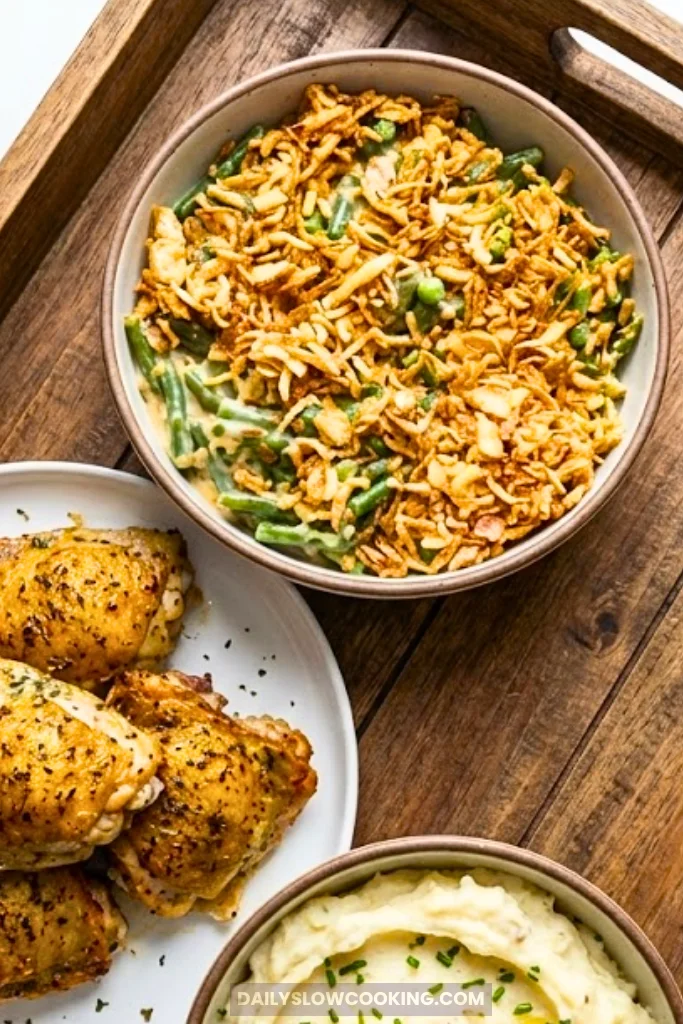 Creamy Crockpot Green Bean Casserole