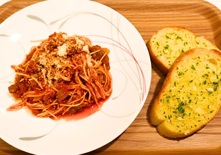 Slow Cooker Spaghetti Served