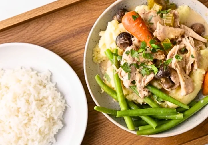 Serving Slow Cooker Chicken Casserole