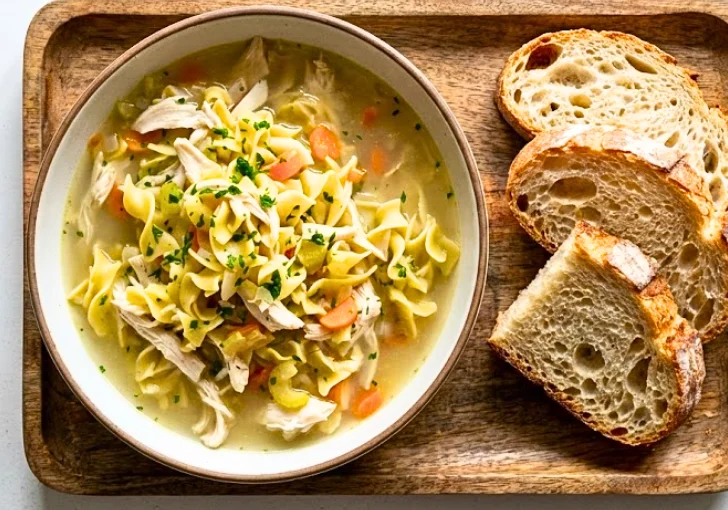 Serving Slow Cooker Chicken Noodle Soup