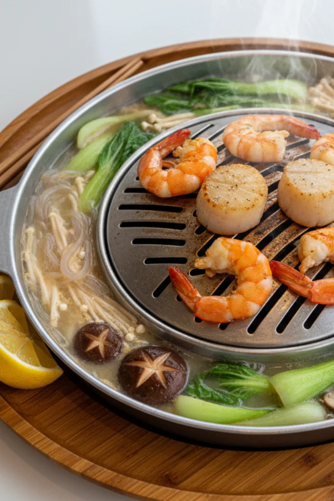 Shrimp and Scallop Korean BBQ Hot Pot