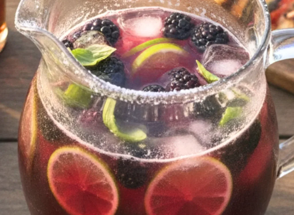 Blackberry Basil Rum Punch for Summer Grills