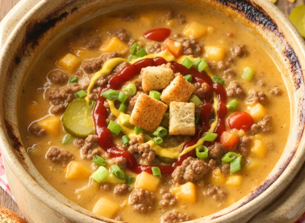 Crockpot Cheeseburger Soup