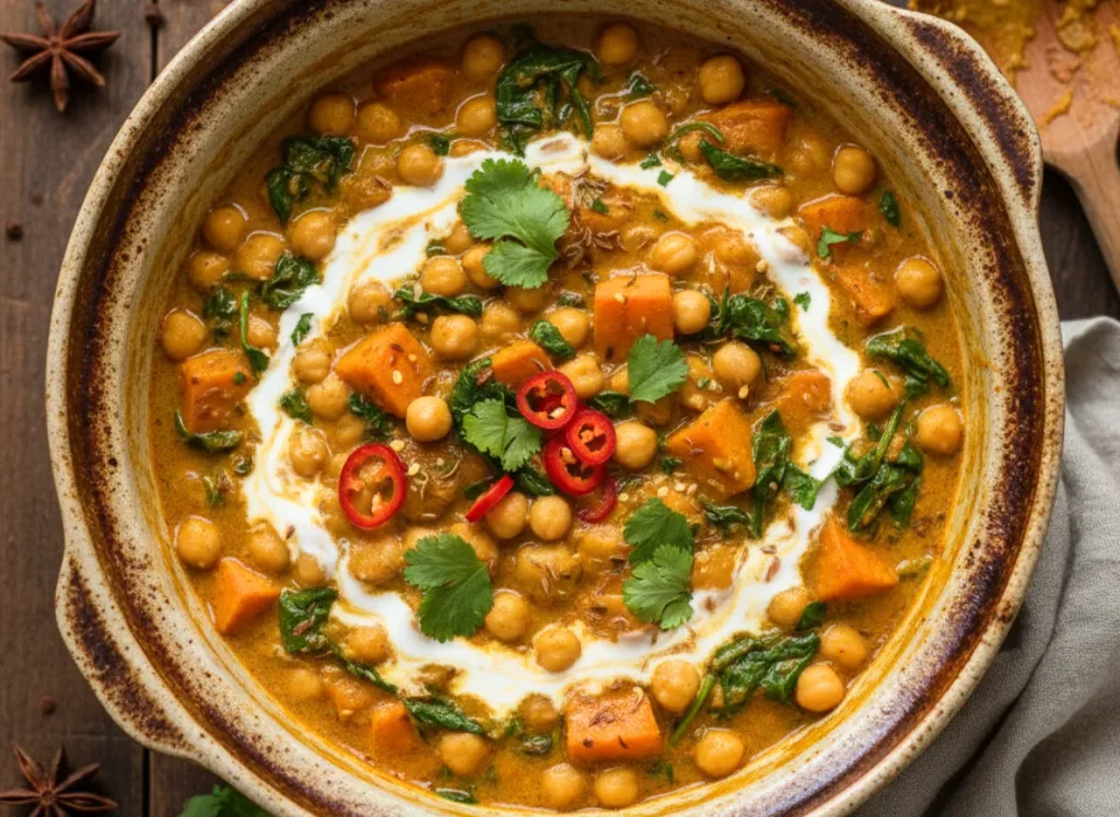 Crockpot Coconut Curry Chickpeas Dairy Free