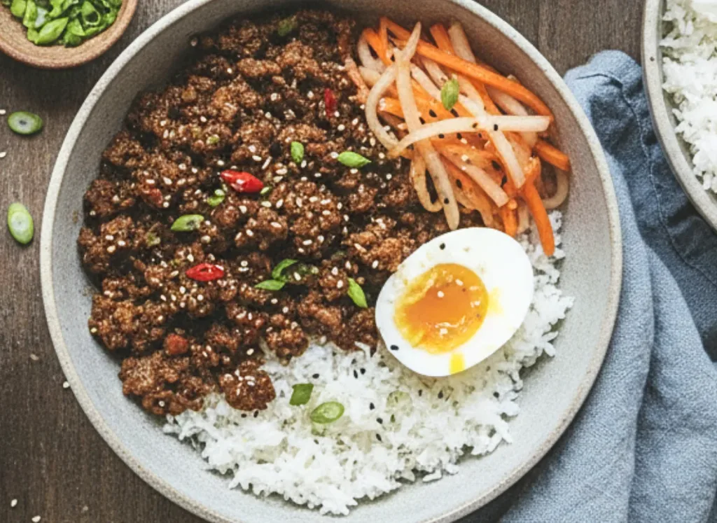 Crockpot Korean Ground Beef Bowls