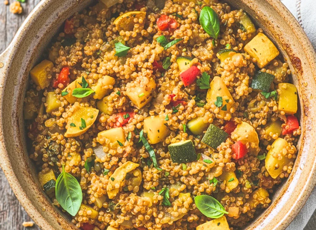 Crockpot Summer Squash and Quinoa