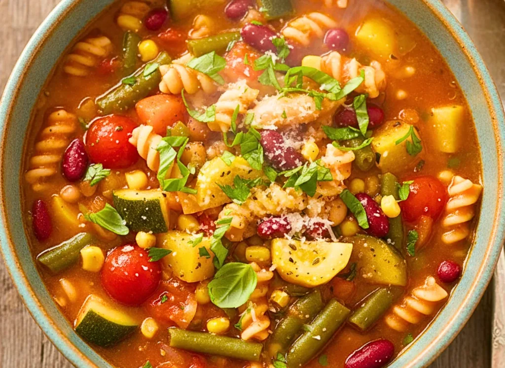 Crockpot Summer Vegetable Minestrone Soup