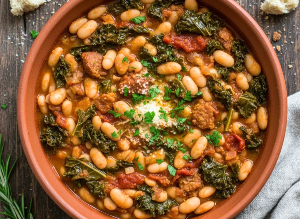 Crockpot Tuscan White Bean and Kale Stew
