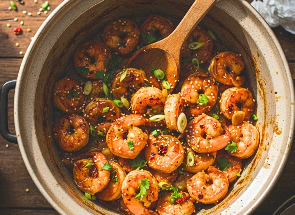 Dairy Free Crockpot Honey Garlic Shrimp