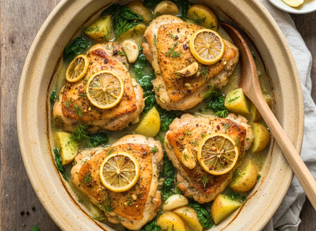 Dairy Free Crockpot Lemon Herb Chicken Thighs
