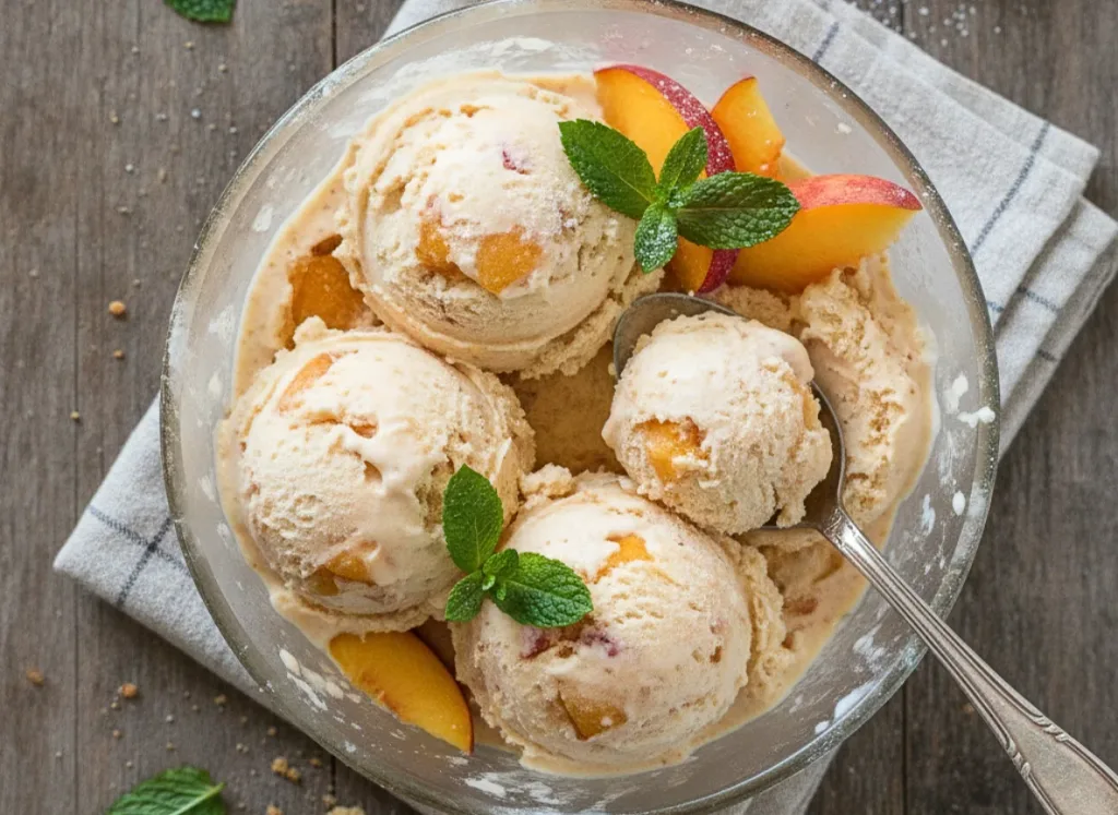 Homemade Peach Ice Cream