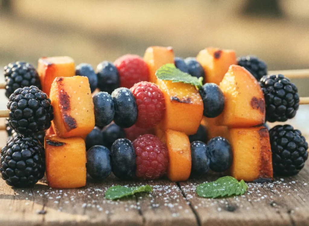 Peach and Berry Skewers