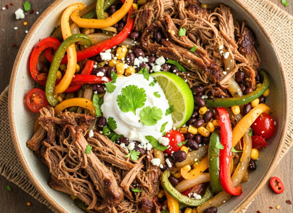 Slow Cooker Beef Fajita Bowl