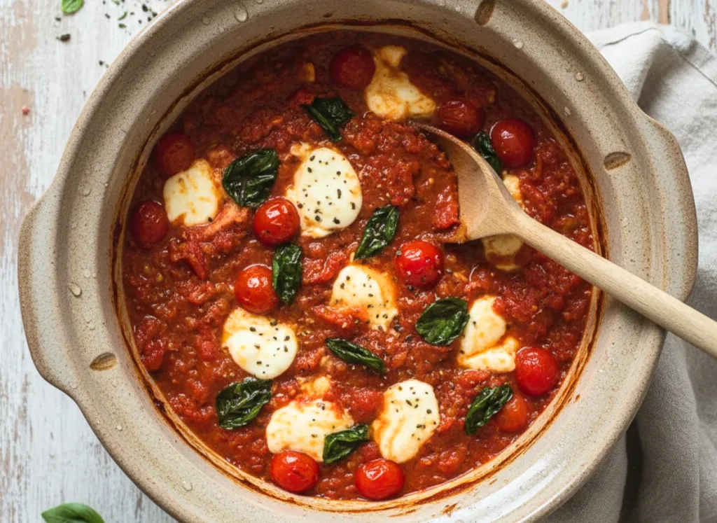 Slow Cooker Caprese Pasta Sauce