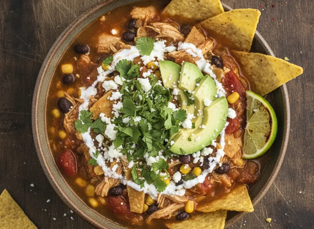 Slow Cooker Chicken Tortilla Soup
