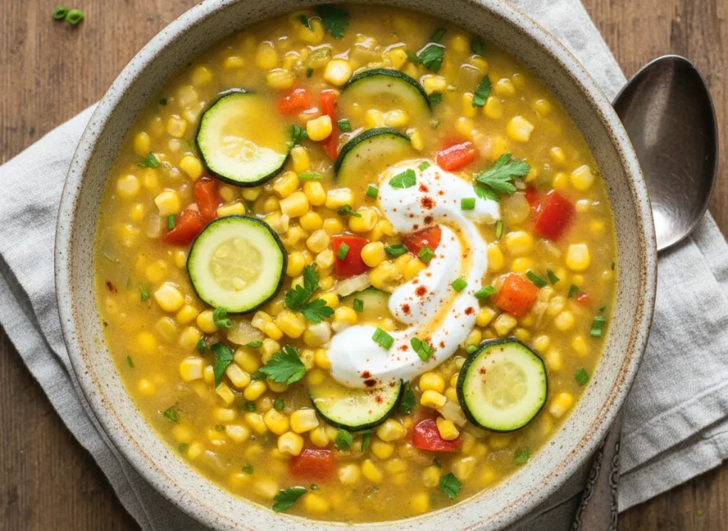Slow Cooker Corn and Zucchini Chowder