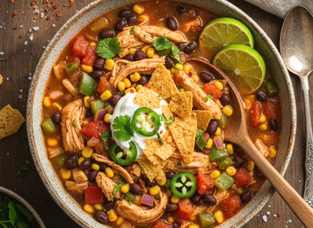 Slow Cooker Dairy Free Chicken Taco Soup