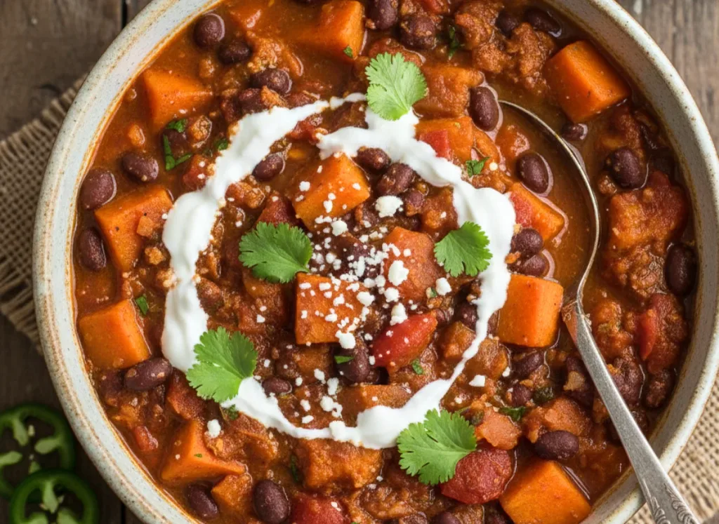 Slow Cooker Dairy Free Sweet Potato Black Bean Chili