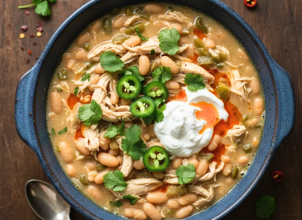 Slow Cooker Dairy Free White Chicken Chili