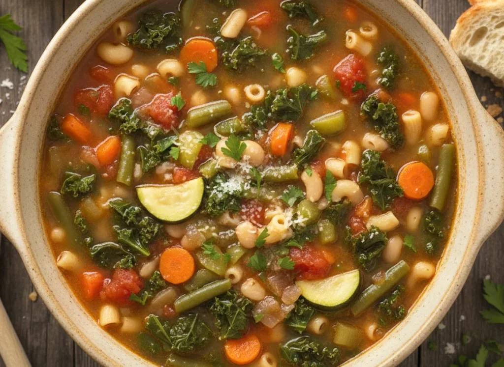Slow Cooker Garden Vegetable Minestrone