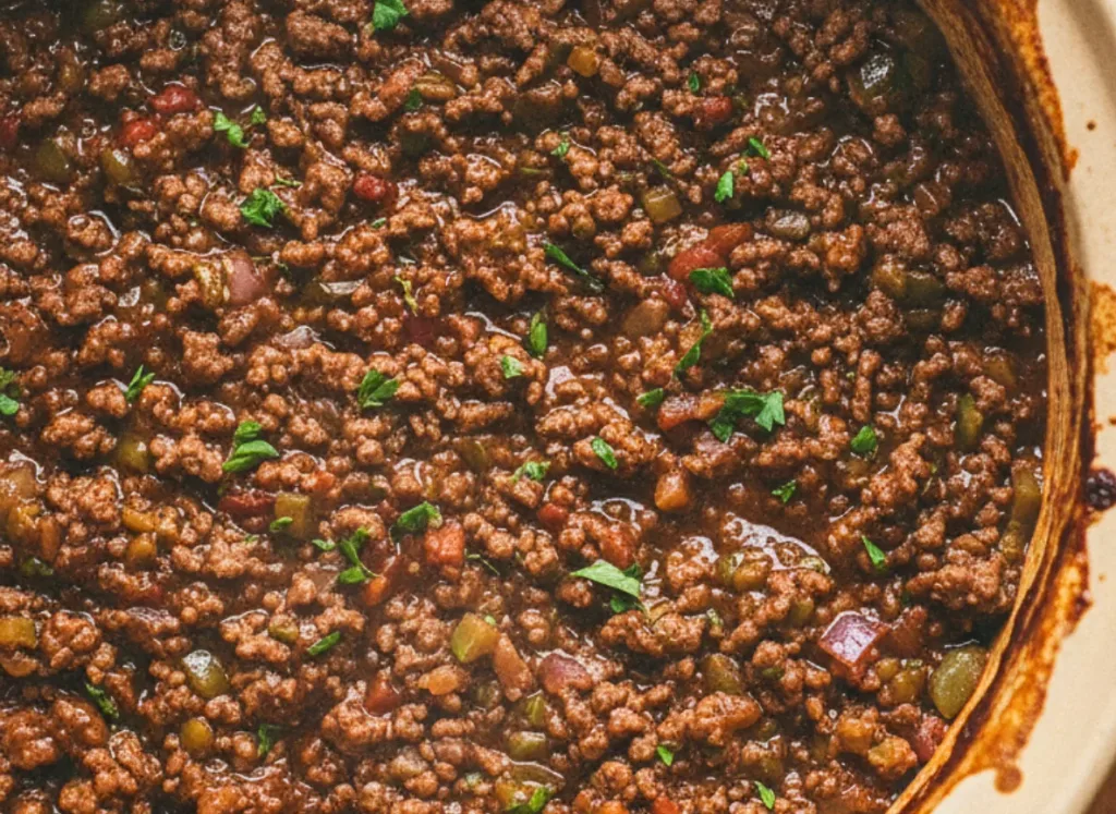 Slow Cooker Ground Beef Sloppy Joes