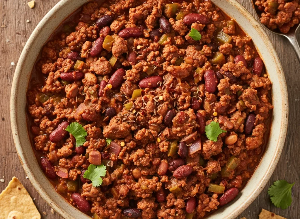 Slow Cooker Ground Beef and Bean Burritos Filling