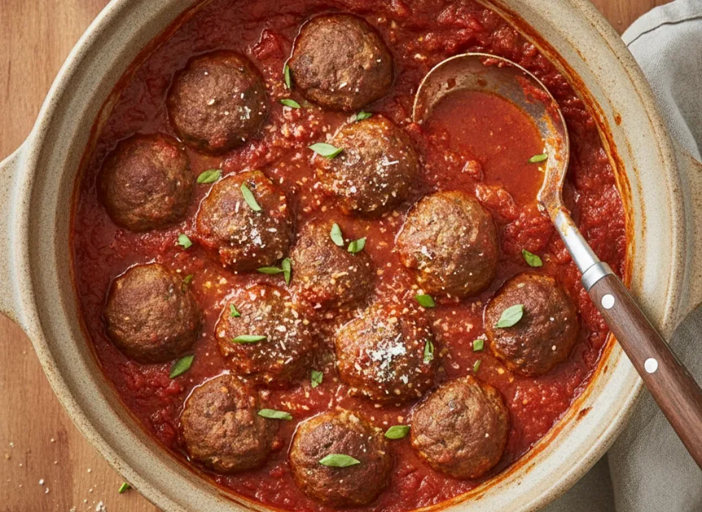 Slow Cooker Meatballs in Marinara