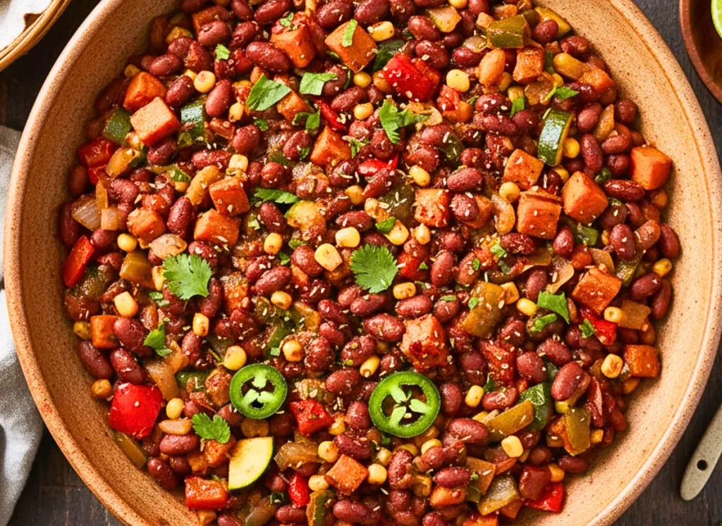 Slow Cooker Pinto Bean and Veggie Tacos Filling