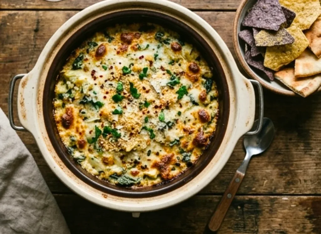 Slow Cooker Spinach and Artichoke Dip