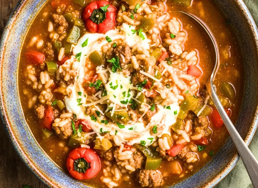 Slow Cooker Stuffed Pepper Soup