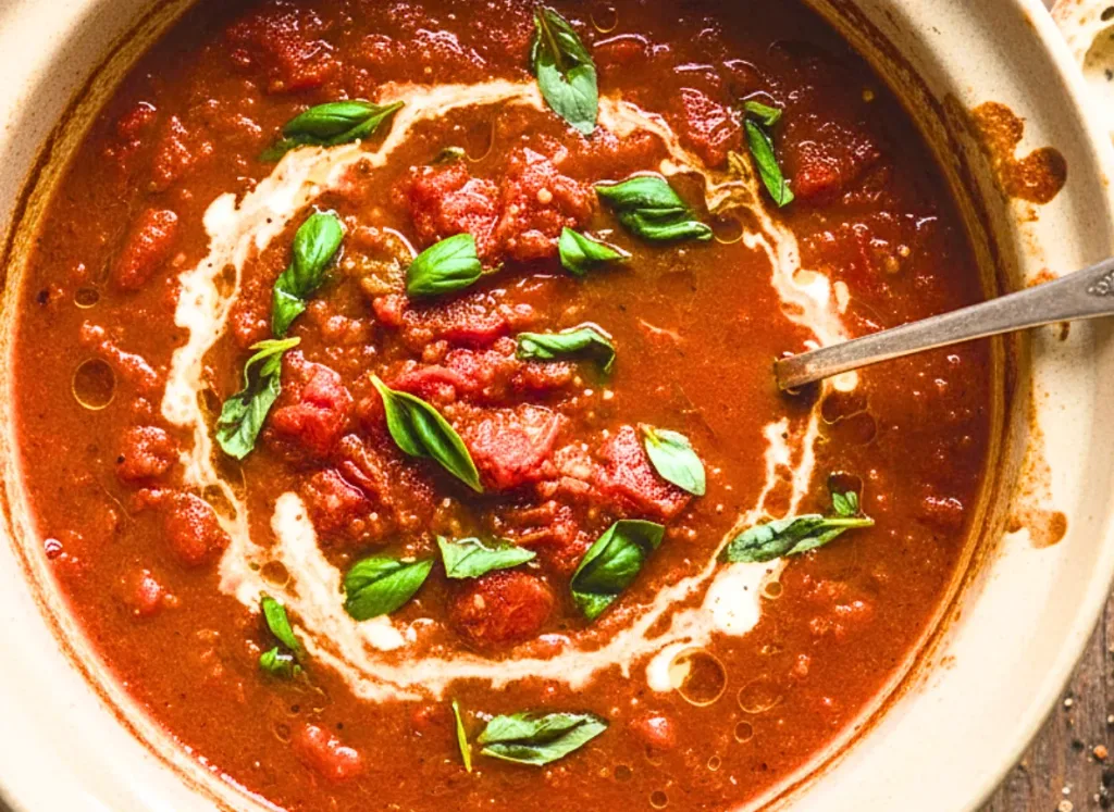 Slow Cooker Tomato Basil Soup