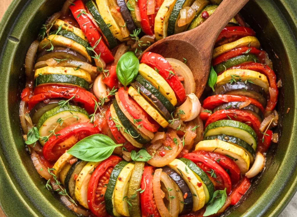 Summer Vegetable Ratatouille in the Slow Cooker