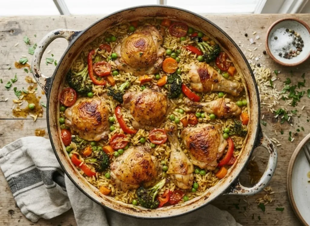 One Pot Chicken and Rice with Veggies