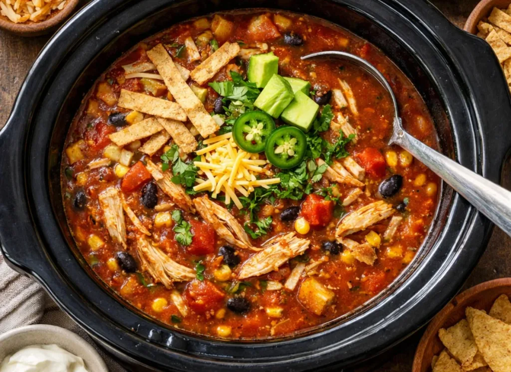 Slow Cooker Chicken Tortilla Soup